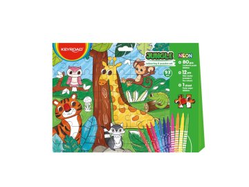 Puzzle omalovánky KEYROAD 2v1 Džungle