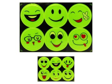 Reflexní PVC samolepky (mix 6 smajlíků)