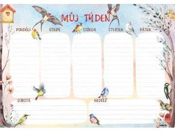 Týdenní plánovač A4 - Ptáčci