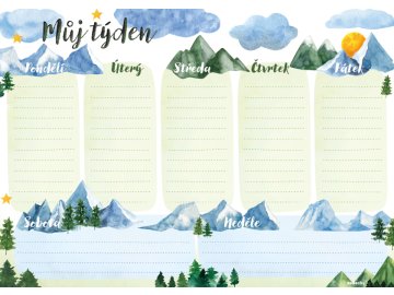 Týdenní plánovač A4 - Hory
