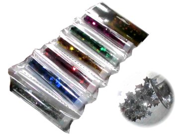 Glitry dekorační 6 tub/barev x 5g-32 hvězdy