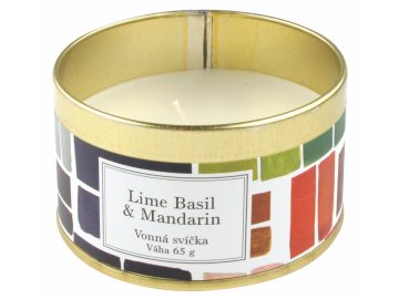Vonná svíčka Lime Basil & Mandarin, 65 g v plechové krabičce