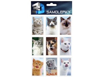 Samolepky 9ks 3D obrázky 11x16cm - 13C kočky