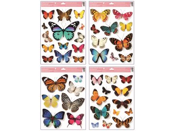 Okenní fólie s glitry Motýli 30 x 42 cm 6792
