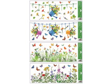 Okenní fólie pruh Květy 22,5 x 60 cm 6786