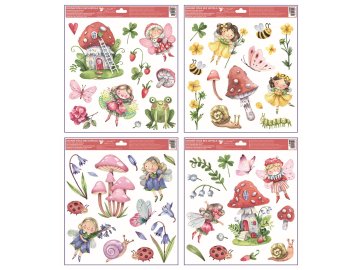 Okenní fólie s glitry Víly 30 x 33,5 cm 6789