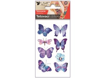 Tetovací obtisky Motýli modří 10,5 x 6 cm 16060