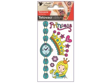 Tetovací obtisky Princezna 10,5 x 6 cm 16062