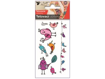 Tetovací obtisky Ptáci 10,5 x 6 cm 16057