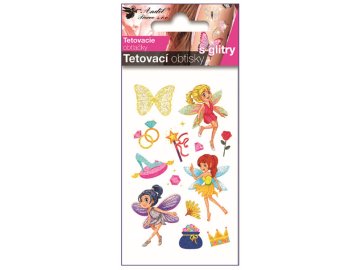 Tetovací obtisky s glitry Víly 10,5 x 6 cm 16061