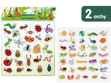 Samolepky 19x19cm 2 archy - hmyz