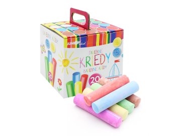 Křídy barevné/chodníkové JUNIOR, kulaté 20 k