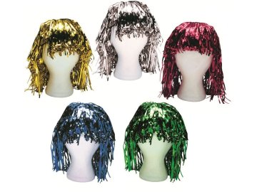 Paruka zlatá,stříbrná, červená, modrá, zelená  5800