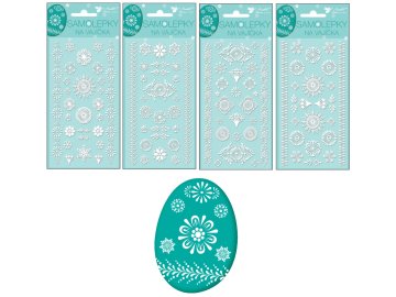 Samolepky velikonoční gelové bílé 19 x 9cm 832