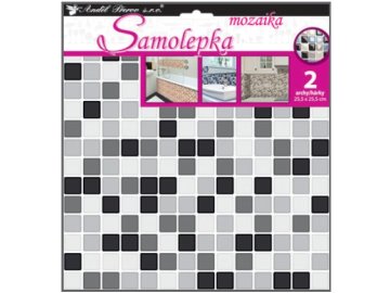 Samolepka na zeď mozaika, 2 archy 10204 , 25,5 x 25,5 cm - 2 POSLEDNÍ KUSY -