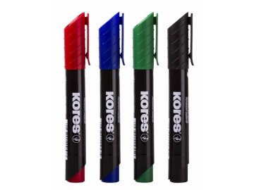 KORES Permanentní popisovač K-Marker - 4 barvy