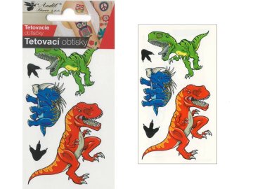 Tetovací obtisky 10,5x6 cm- velcí dinosauři , 1107