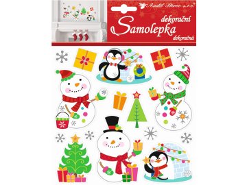 Samolepky hologramové sněhuláci a tučňáci 10309 , 18x17 cm
