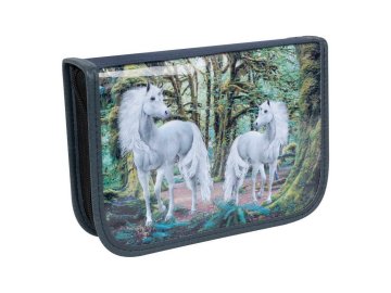 Penál se 2 klopami Unicorn 02 modrý
