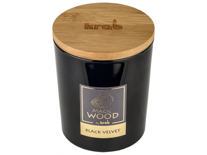 Svíčka MAGIC WOOD s dřevěným knotem - BLACK VELVET 300g