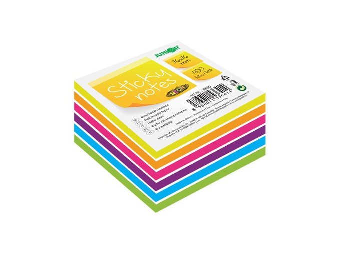 Blok/kostka samolepicí Sticky Notes - Neon/White 76x76 mm/400 l.