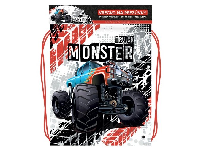 Vrecko na prezuvky s potlačou - Seria 4 - Monster Truck