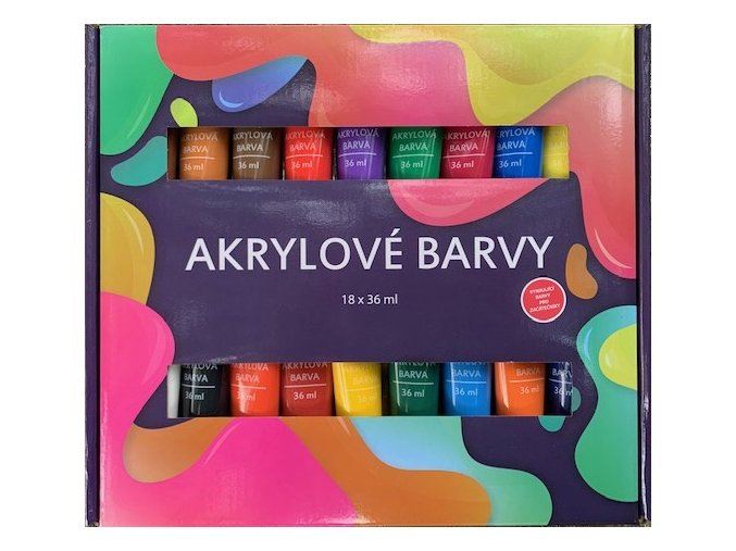 Akrylové barvy 18x36ml SMT