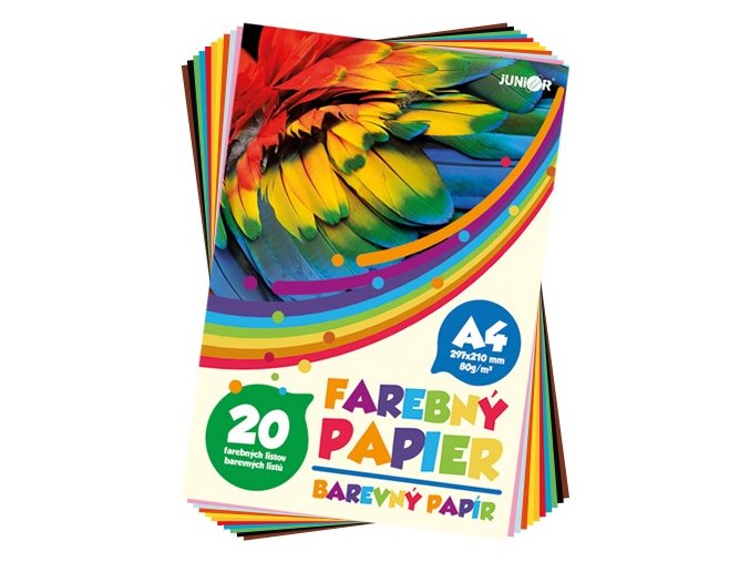 Složky barevných papírů A4 20 listů 80 g