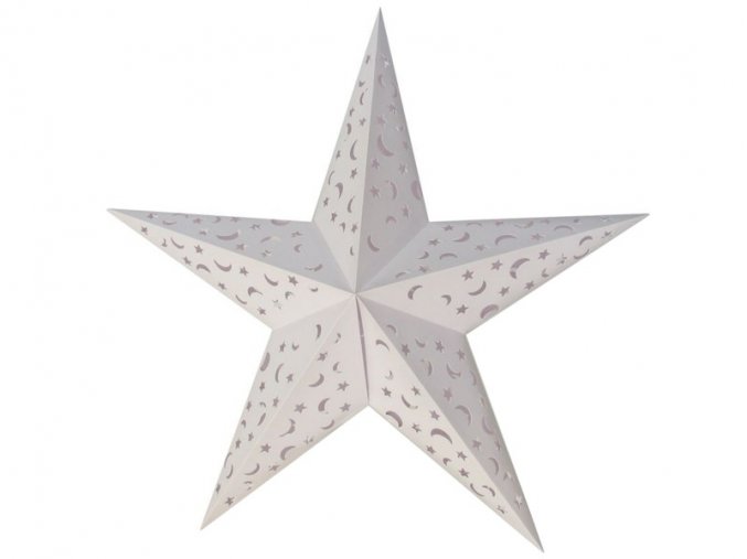 Dekorace hvězda 40cm bílá papír
