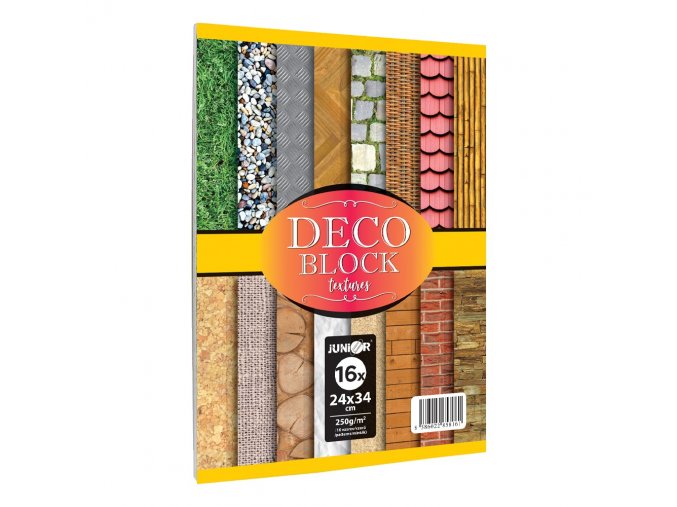 Blok dekoračního papíru - výkres DECO BLOCK B4 24x34 cm, 250g (16 ks) mix 16 vzorů