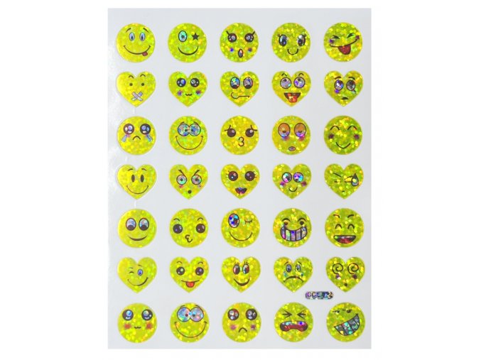 Samolepky úsměv žluté malé - 10 blistrů 10 x 13 cm