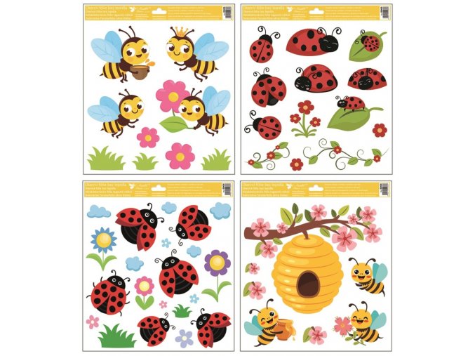 Okenní fólie berušky a včelky 30 x 33,5 cm 6906