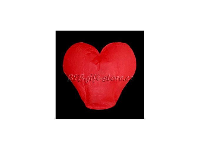 Lampiony štěstí - tvar srdce - červené