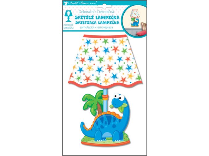 Lampička samolepicí svítící LED dinosaurus 27cm , 10521