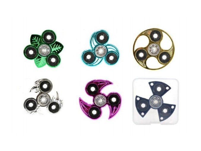 Fidget Spinner chrom 6druhů v PVC boxu