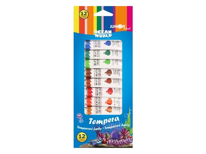 Barvy temperové 12 ml, 12 ks