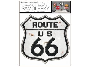 Samolepicí cedulka Route 66 18 x 23 cm 15059