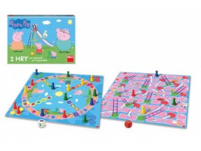 Pojď si hrát/Žebříky a skluzavky 2 společenské hry Prasátko Peppa/Peppa Pig v krabici 33x23x3cm