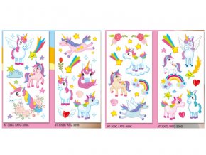 Obtisky vodové barevné dětské 9x19cm-09 unicorn