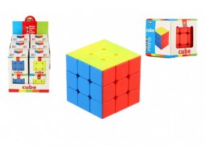 Kostka hlavolam 3x3x3 plast 5,5x5,5x5,5cm v krabičce 12ks v boxu