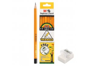 Tužka grafitová M&G Jumbo/tříhranná HB - sada 6 ks + guma a ořezávátko