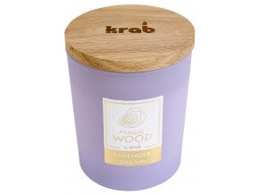 Svíčka MAGIC WOOD s dřevěným knotem - LAVENDER DREAM 300g