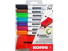 Popisovač na bílé tabule 7 ks + houbička - Whiteboard K-Marker Set