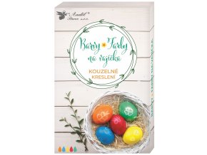 Barvy na vajíčka gelové Kouzelné kreslení, 5 ks, rukavice, fix, tekutina 7750