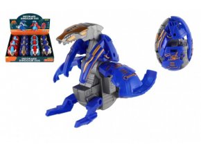 Dinosaurus/robot skládací vejce plast 11cm ve fólii 4 barvy 12ks v boxu