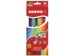 Pastelky Kores Kolores trojhranné - oboustranné / 24 barev