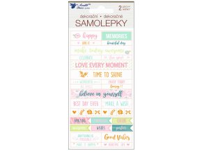 Samolepky s texty scrapbooking/diář s ražbou 2 archy, 17 x 9 cm , 15011