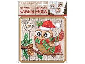 Samolepka plastická 23x18 cm, sova 10354