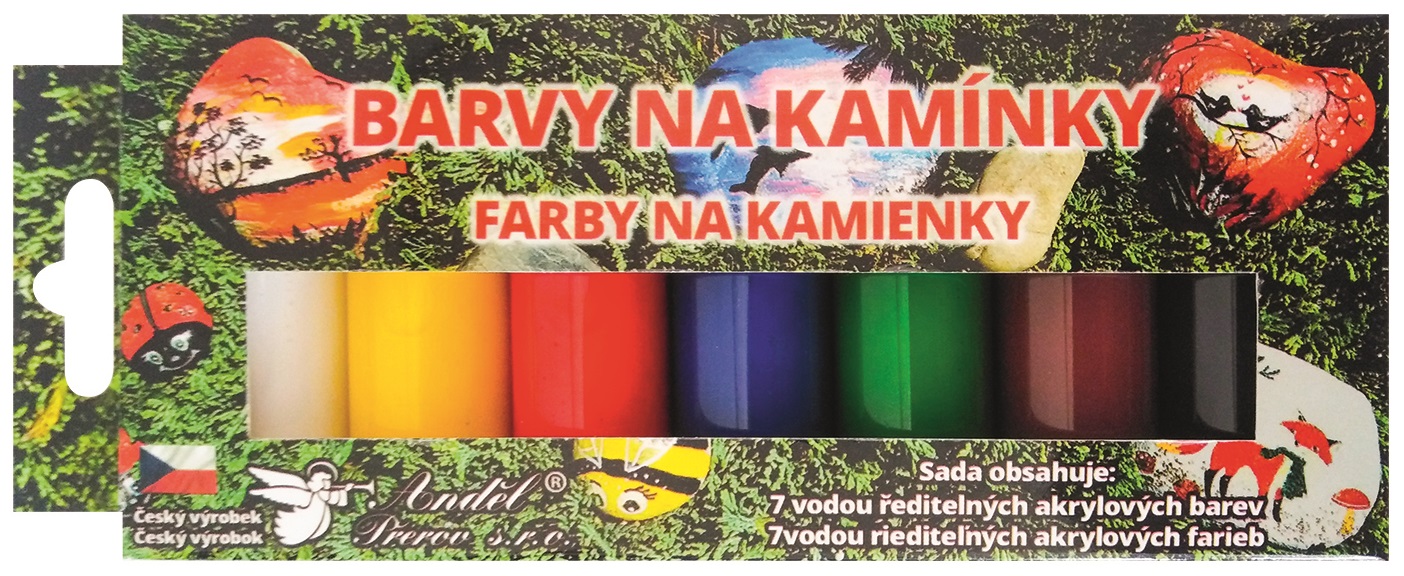 Barvy na kamínky akrylové základní lesklé 7 x 15 g 6123