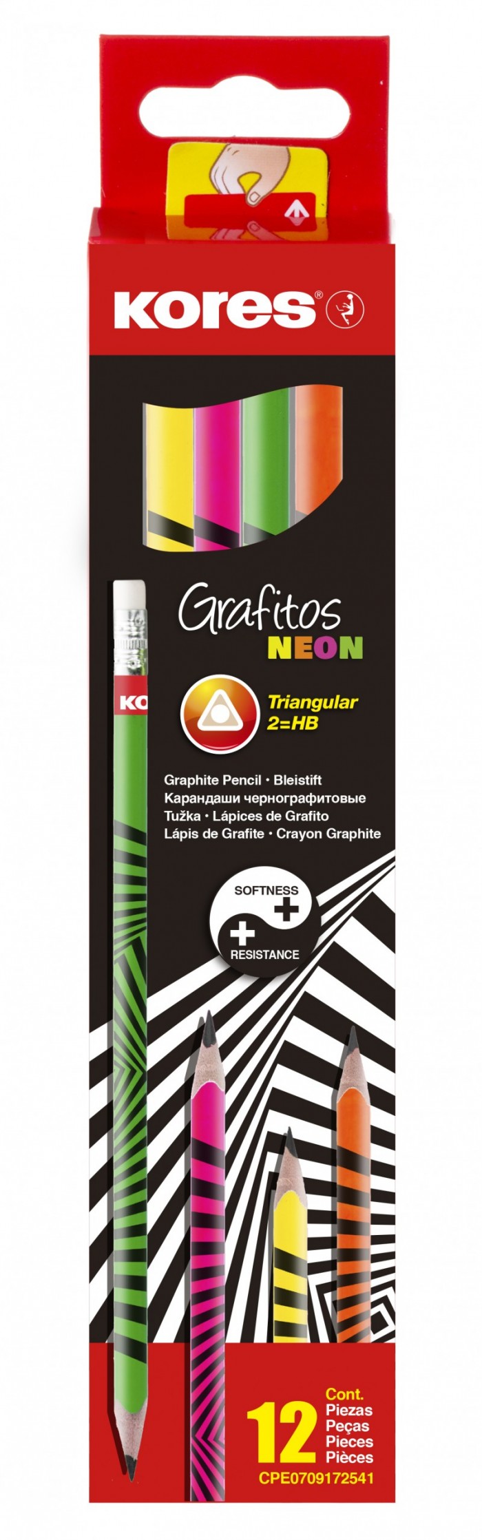 Trojhranná obyčejná tužka Grafitos Neon